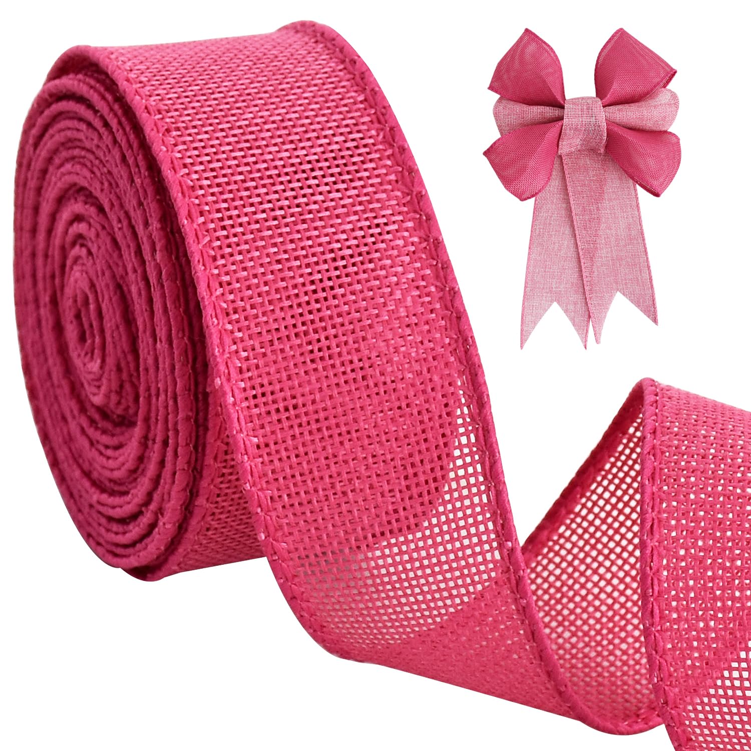 Amazon.com: TONIFUL Burlap Hot Pink Wired Ribbon, 1 1/2 inch 10 Amazon.com: TONIFUL Burlap Hot Pink Wired Ribbon, 1 1/2 inch 10